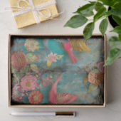 飛行カラフル混成媒体デコペ中の鳥 薄葉紙 (ギフト)