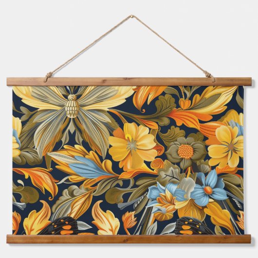 飛行サイケデリックタペストリー植物学 吊り下げ型タペストリー (正面)