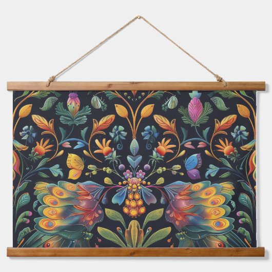 飛行サイケデリックタペストリー植物学 吊り下げ型タペストリー (正面)