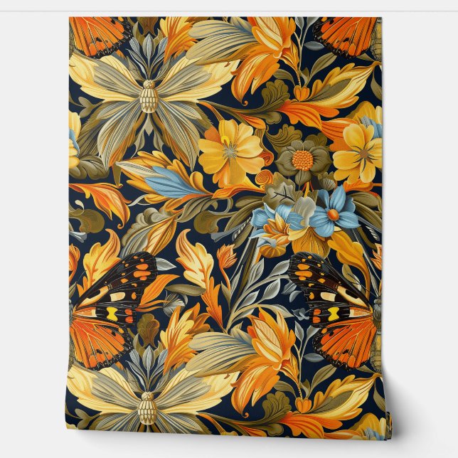 飛行サイケデリックタペストリー植物学 壁紙 (ほどく)