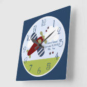 飛行パーソナライズされた機の四角い壁掛け時計 スクエア壁時計 (傾斜)