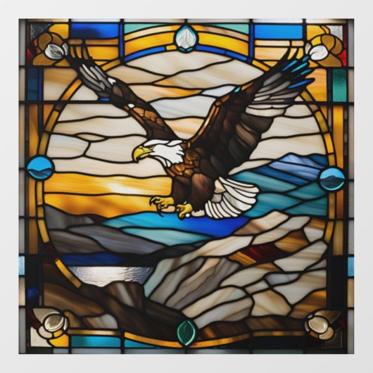 飛行フェイク中のステンドグラスはげ鷲 ウィンドウサイン (シート)