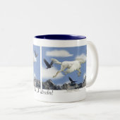 飛行ペガソス及びイーグルスのファンタジーの芸術のマグ ツートーンマグカップ (正面右)