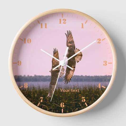 飛行中に2つのオスプレイをパーソナライズ 壁時計 (正面)