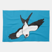 飛行中のつばめ後につかれた凧 キッチンタオル (横)