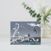 飛行中のアジサシのポストカード ポストカード (スタンド正面)