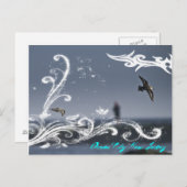 飛行中のアジサシのポストカード ポストカード (正面/裏面)