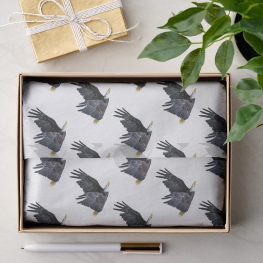 飛行中のアメリカのボーディングイーグル 薄葉紙 (ギフト)