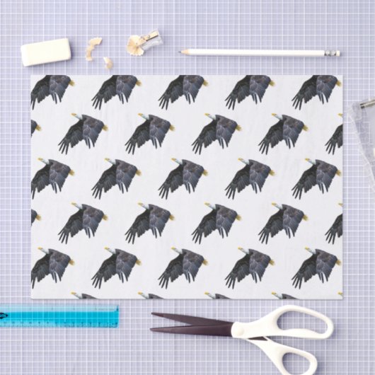 飛行中のアメリカのボーディングイーグル 薄葉紙 (クラフト)