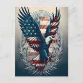 飛行中のアメリカワシ ポストカード (正面)