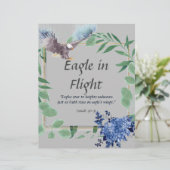 飛行中のイーグル詩のパーソナライズされた紙静止 (スタンド正面)