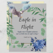 飛行中のイーグル詩のパーソナライズされた紙静止 (正面/裏面)