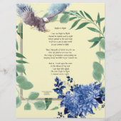 飛行中のイーグル詩のパーソナライズされた紙静止 (裏面)