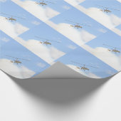 飛行中のオートジャイロ ラッピングペーパー (角)