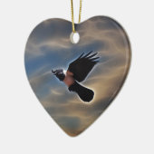 飛行中のカラスの歌 セラミックオーナメント (左)