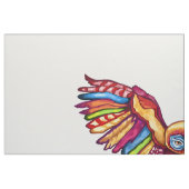 飛行中のサイケデリックなフクロウ ファブリック (ファットクウォーター)