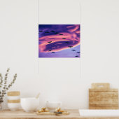 飛行中のサンドヒルクレーンの写真合成 ポスター (キッチン)