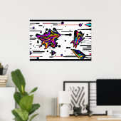 飛行中のサービス – Ken Gage Art ポスター (ホームオフィス)