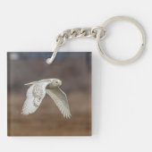 飛行中のスノーフクロウ キーホルダー (裏面)