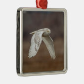 飛行中のスノーフクロウ メタルオーナメント (右)