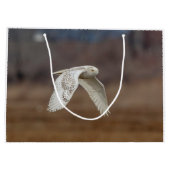 飛行中のスノーフクロウ ラージペーパーバッグ (裏面)