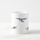 飛行中のセスナのモデル航空機 コーヒーマグカップ (中央)
