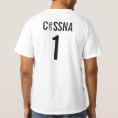 飛行中のセスナのモデル航空機 Tシャツ (裏面)