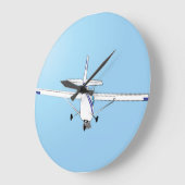 飛行中のセスナ ラージ壁時計 (傾斜)