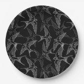 飛行中のツバメ。 ペーパープレート (正面)