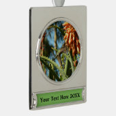 飛行中のハチドリ シルバープレートバナーオーナメント (右)