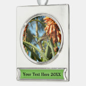 飛行中のハチドリ シルバープレートバナーオーナメント (左)