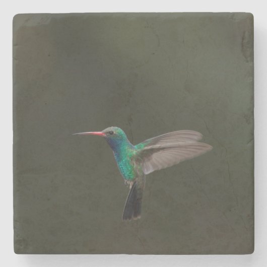 飛行中のハチドリ ストーンコースター (正面)