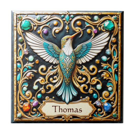 飛行中のハチドリ タイル (正面)