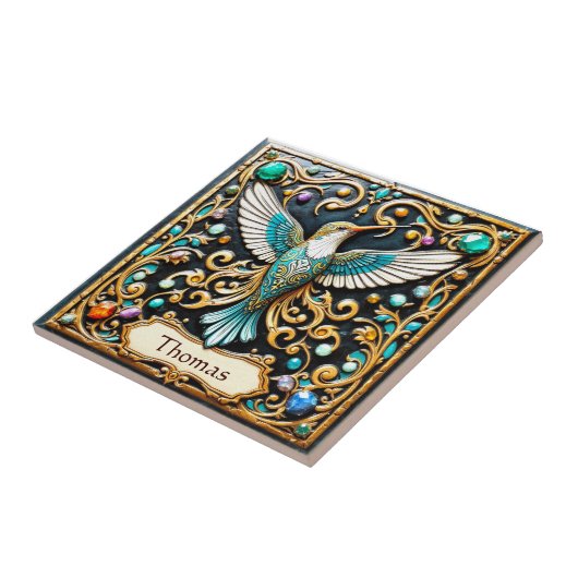 飛行中のハチドリ タイル (側面)