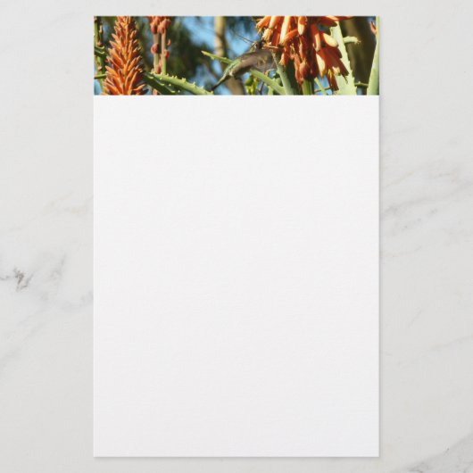 飛行中のハチドリ 便箋 (正面)