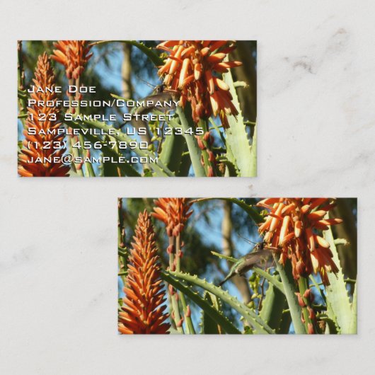 飛行中のハチドリ 名刺 (正面/裏面)