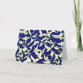 飛行中のハト空白のブ サンキューカード