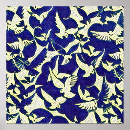 飛行中のハト ポスター