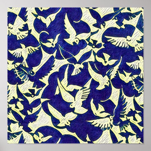 飛行中のハト ポスター (正面)