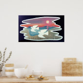 飛行中のハト ポスター (キッチン)