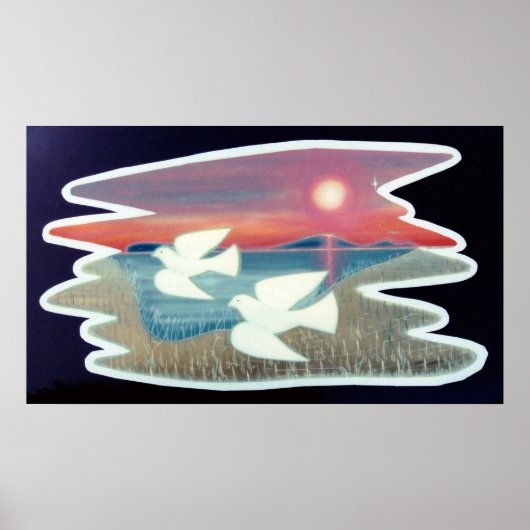 飛行中のハト ポスター (正面)