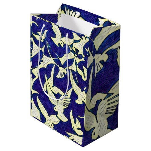 飛行中のハト ミディアムペーパーバッグ (裏面アングル)