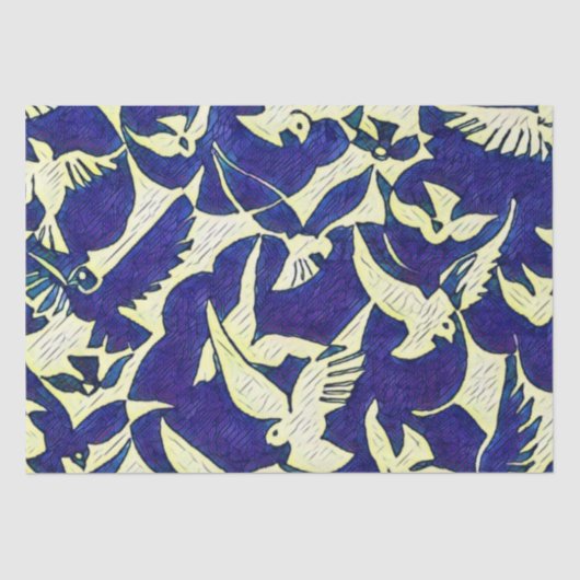 飛行中のハト 薄葉紙 (正面)