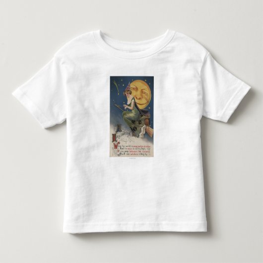 飛行中のハロウィンGreetingWitch トドラーTシャツ (正面)