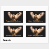 飛行中のハロウィーンフクロウ 長方形シール (シート)