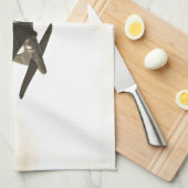 飛行中のフライング・フォートレス キッチンタオル (四つ折り)