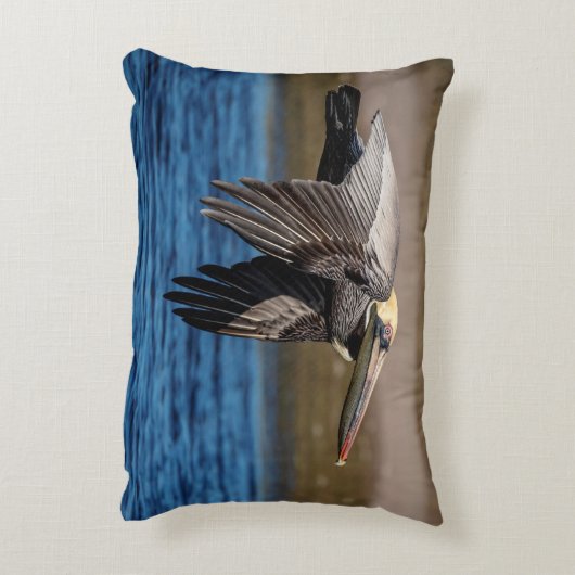 飛行中のペリカン アクセントクッション (裏面(縦))