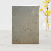 飛行中のペリカン カード (黄色い花)