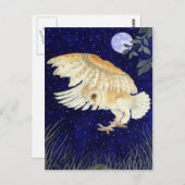 飛行中のメンフクロウ ポストカード (正面/裏面)