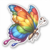 飛行中のレインボーバタフライ シール (正面)